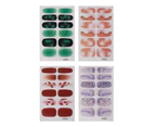 4Pcs/Set Nail Sticker Non-Fading 3D Effects Ultra Thin Nail Wrap Plain Decor Stickers Strip for Manicure-E