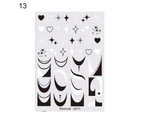 Nail Sticker Vivid Bright Ultra Thin Black White Leaves Flower Nail Tropical Geometry Stickers for Girl-13