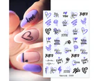 Nail Sticker Vivid Bright Ultra Thin Black White Leaves Flower Nail Tropical Geometry Stickers for Girl-9