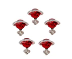 5Pcs/Set Nail Ornament Shiny 3D Effect Mini Glitter Luxury Nail DIY Colorful Planet Ornament for Female-Red