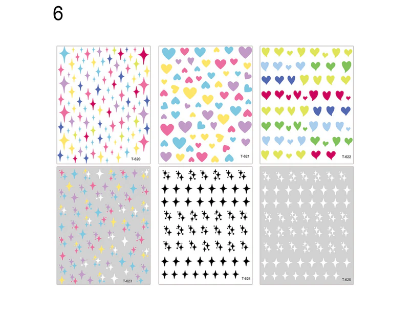 6Pcs Nail Sticker Attractive Exquisite Paper Flower Xmas Manicure Art Transfer Decal for Beginners-6