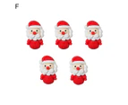 5Pcs/Set Nail Ornament Christmas Style 3D Effect Mini Xmas Nail Decorations New Year Accessories for Female-F