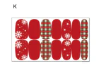 Nail Transfer Christmas Patterns Non-Fading Ultra Thin Plaid Xmas Nail Art Foils Winter Decor for Female-K