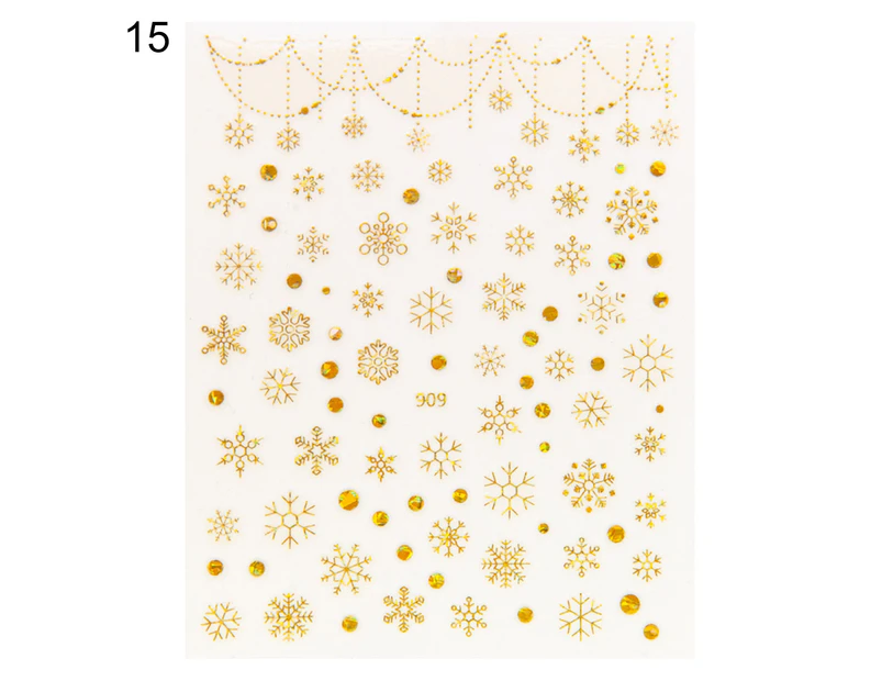 Nail Sticker Christmas Patterns Non-Fading Ultra Thin Christmas Snowflakes Nail Foil Stickers for Female-15