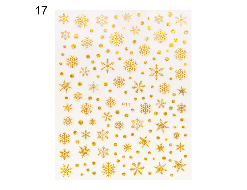 Nail Sticker Christmas Patterns Non-Fading Ultra Thin Christmas Snowflakes Nail Foil Stickers for Female-17