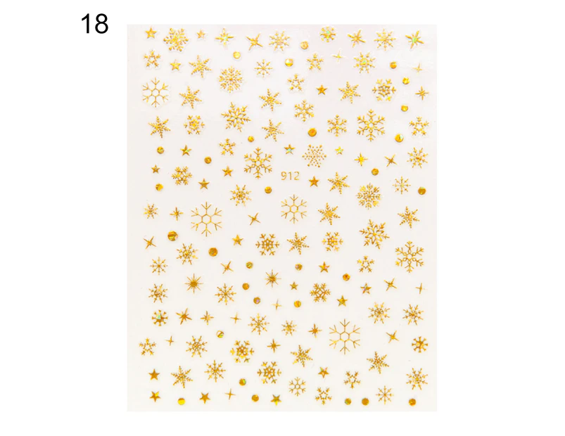 Nail Sticker Christmas Patterns Non-Fading Ultra Thin Christmas Snowflakes Nail Foil Stickers for Female-18