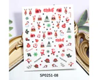 Nail Sticker Christmas Patterns Cartoon Style Ultra Thin Winter Nail Art Designs 3D Cute Sticker for Female-8