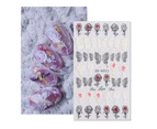 Embossed Nail Sticker Exquisite Lace Flower Butterfly Pattern DIY Design 5D Nail Transfer Sticker Decal for Wedding-9