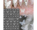 Manicure Decal Universal Compact Easy to Use White Butterfly Nail Art Transfer Sticker for Women