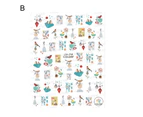 Nail Sticker Christmas Patterns Non-Fading Colorful Winter Xmas Nail 3D Christmas Elk Sliders for Manicure-B