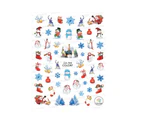 Nail Sticker Christmas Patterns Non-Fading Colorful Winter Xmas Nail 3D Christmas Elk Sliders for Manicure-G