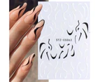 Nail Sticker French Style DIY Colorful Line Decal Powder 3D Transfer Slider for Manicure-B