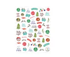 Nail Sticker Christmas Patterns Non-Fading Colorful Winter Xmas Nail 3D Christmas Elk Sliders for Manicure-E