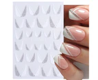 Nail Sticker French Style DIY Colorful Line Decal Powder 3D Transfer Slider for Manicure-F