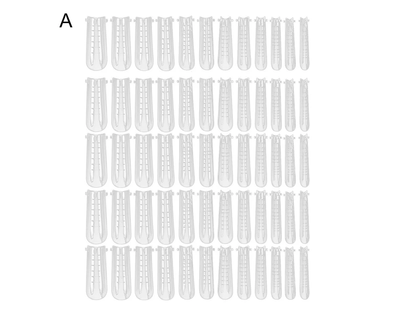 60Pcs Artificial Nail Tips Graduated Extend Nails Clear Coffin Shape Quick Building Nail Mold Tips for Manicure-A