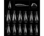60Pcs Artificial Nail Tips Graduated Extend Nails Clear Coffin Shape Quick Building Nail Mold Tips for Manicure-B