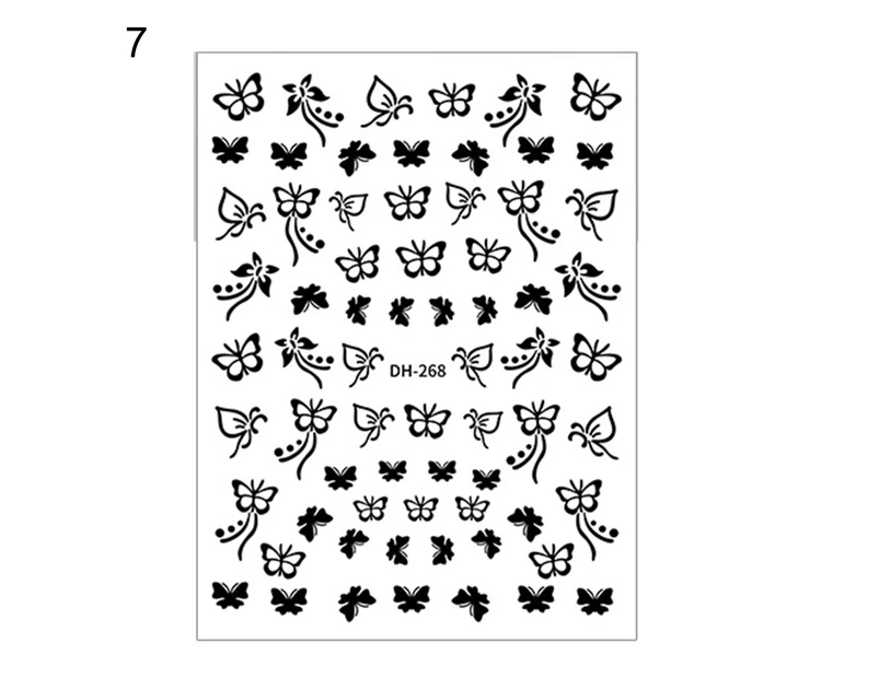 Manicure Decal Delicate Exquisite Glue-free Hollow Butterfly Nail Art Transfer Sticker for Women-7