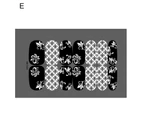 Nail Sticker Various Patterns Self-Adhesive White Black Halloween Vivid DIY Nail Decor Decals for Manicure-E