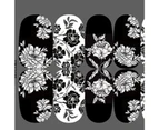 Nail Sticker Various Patterns Self-Adhesive White Black Halloween Vivid DIY Nail Decor Decals for Manicure-K