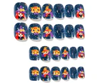 24Pcs/Set Halloween Style Nail Kids Tip Wearable Colorful Kids Full Cover Press On Self Adhesive False Nails for Gift-9