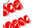24Pcs/Set Halloween Style Nail Kids Tip Wearable Colorful Kids Full Cover Press On Self Adhesive False Nails for Gift-6