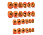 24Pcs/Set Halloween Style Nail Kids Tip Wearable Colorful Kids Full Cover Press On Self Adhesive False Nails for Gift-3