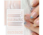 Nail Strip Half Moon Shape 3D Effect Ultra Thin Rose Gold Striping Tape Manicure Design Lines for Female-A