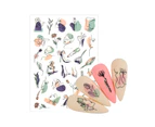3Pcs Nail Sticker Self-Adhesive Long-lasting Multi-functional Abstract Lady Face 3D Nail Sticker for Girl-1