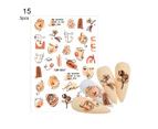 3Pcs Nail Sticker Self-Adhesive Long-lasting Multi-functional Abstract Lady Face 3D Nail Sticker for Girl-15