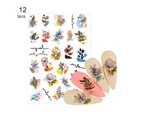 3Pcs Nail Sticker Self-Adhesive Long-lasting Multi-functional Abstract Lady Face 3D Nail Sticker for Girl-12