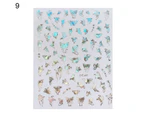 Butterfly  Nail Stickers Symphony Color Eye-catching Craft Decoration Holographic Butterfly Nail Art Sticker for Girl-9