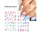 Watercolor Nail Flower Sticker Various Patterns Ultra Thin Floral Leaf Transfer Slider Nail Foils for Manicure