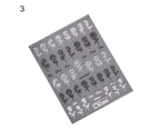 5D Nail Embossed Sticker Engraved Multiple Shapes Non-Fading White Nail Sticker Rose Feather Design Transfer for Manicure-3