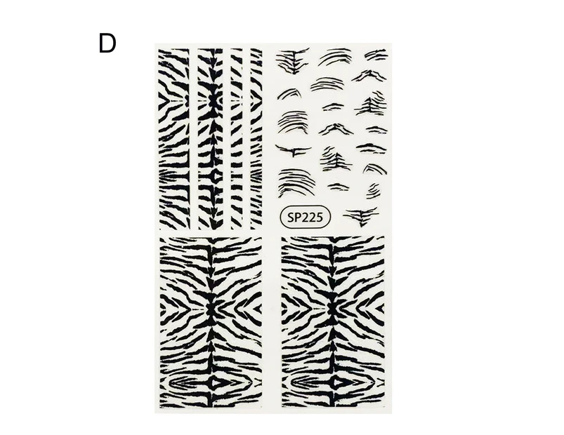 Animals Skins Nail Snakeskin Sticker 3D Effect Beautifying Nails Ultra Thin Nail Foil Snakeskin Manicure Transfer for Female-D