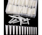 240Pcs/Box Nail Tips French Styles Flat Head Ultra Long Coffin Half Cover Extra Long Nail Tips for Female-Natural