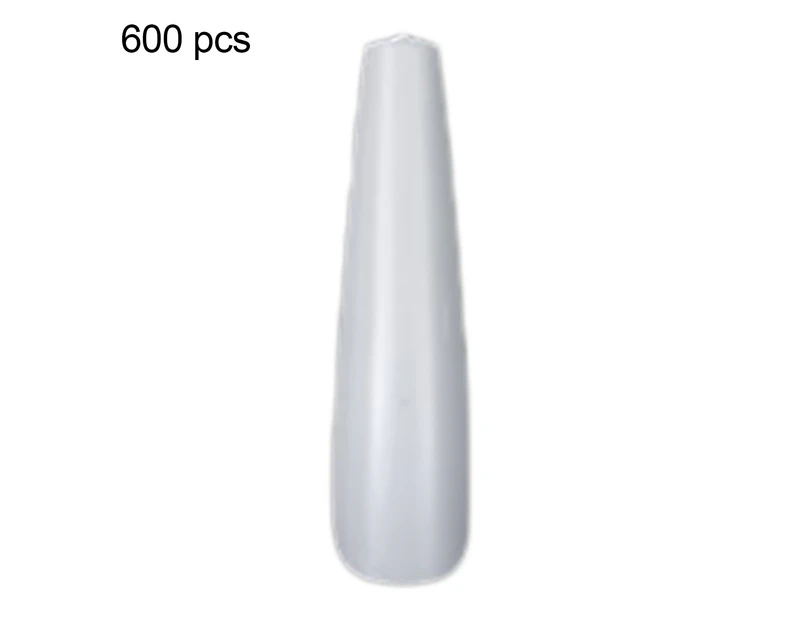600Pcs/Set Nail Tips T Shape Ultra Thin ABS Flat Head Ballet Manicure Tips for Beauty-White