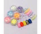 6 Boxes/Set Nail Chunkys Noctilcent Beautify Nails ABS Fashion DIY Manicure Luminous Sequins for Beauty