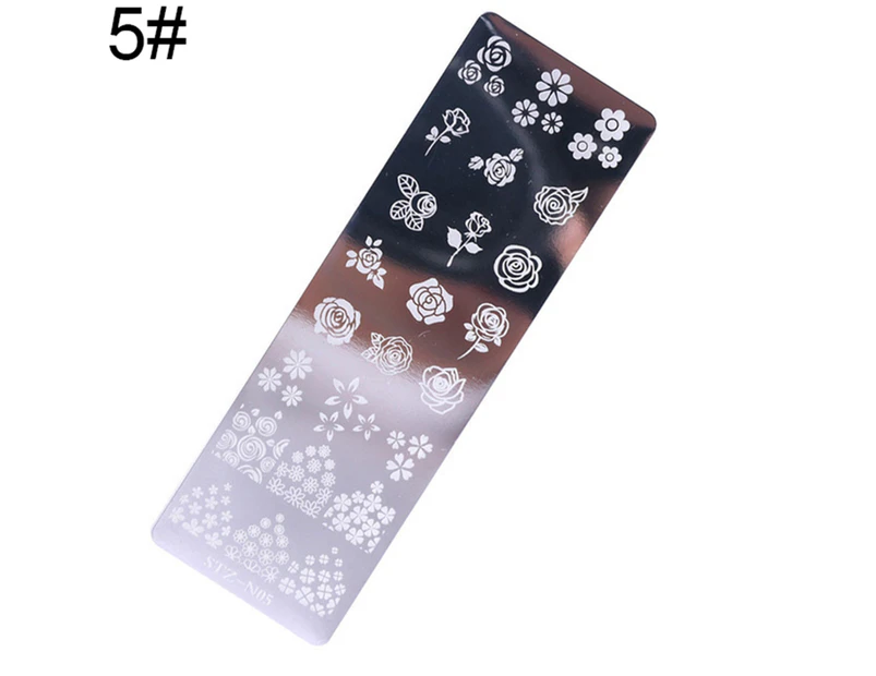 Manicure Transfer Template Flower Butterfly Nail Image Stamping Stencil Plate-5#