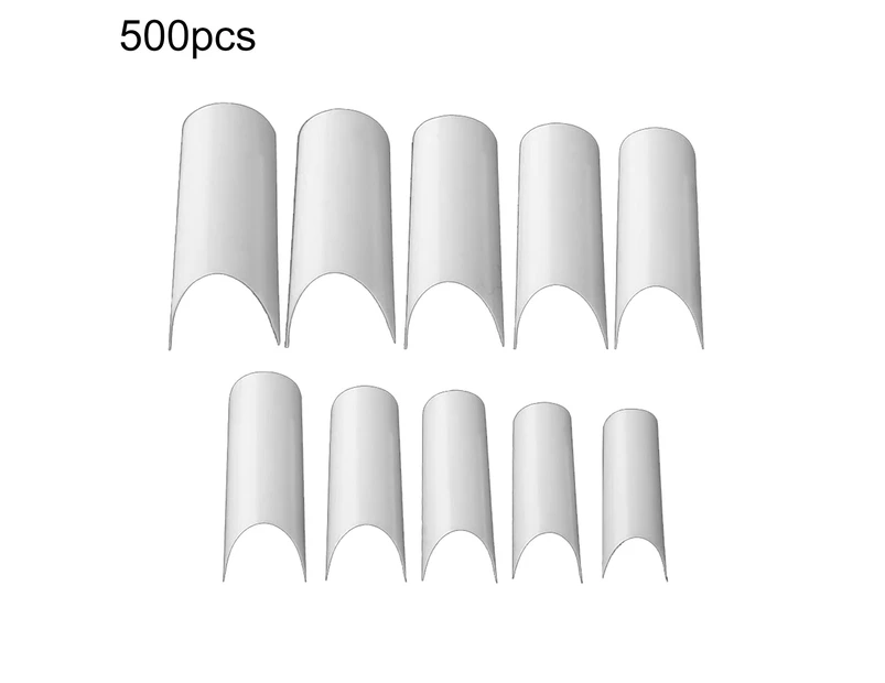 500Pcs C Curved Half Cover Nail Tip False Fingernail Extension Manicure Tool-White