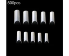 500Pcs C Curved Half Cover Nail Tip False Fingernail Extension Manicure Tool-Natural