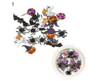 Halloween Multicolor Pumpkin Ghost Spider Witch Nail Art Stickers Decals Decor-1#