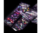 Halloween Xmas Starry Sky Flame Nail Art Stickers Decals Manicure Decoration