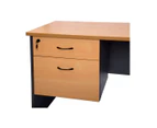 Fixed Under Desk Pedestal Beech And Ironstone 465X447X454Mm - Flat Pack Delivery