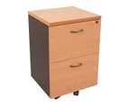 Mobile Pedestal With 2 File Drawers Beech And Ironstone 465X447X690Mm - Assembled Delivery