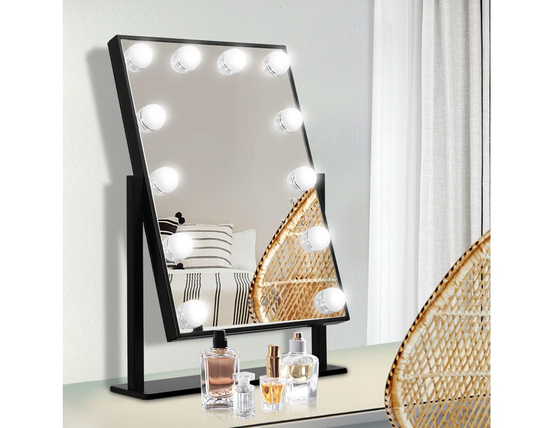Embellir Makeup Mirror Hollywood with Light Round 360� Rotation Tabletop 12 LED