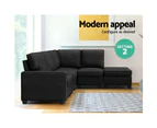 Artiss Modular Sofa Chaise Set 5-seater Dark Grey