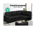 Artiss Modular Sofa Chaise Set 5-seater Dark Grey