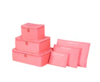 Waterproof Travel Storage Bag - Pink , 6 Set