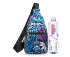 Printed Sling Bag Crossbody Chest for Kids Travel Daypack - Blue
