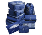 9 PCs Premium Travel Organizer Storage Bags - Pink